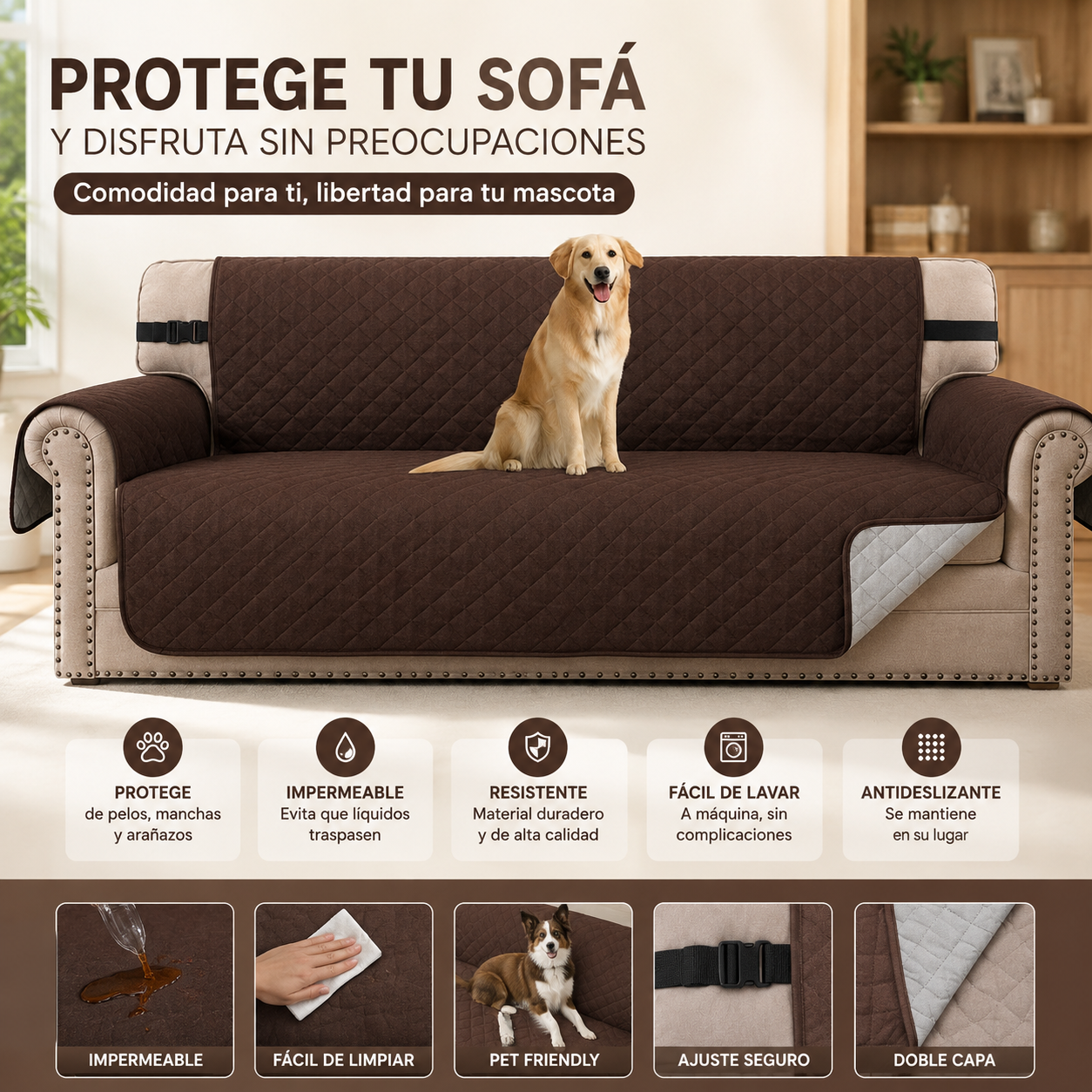 Funda x3 de Microfibra Sofá Ancha