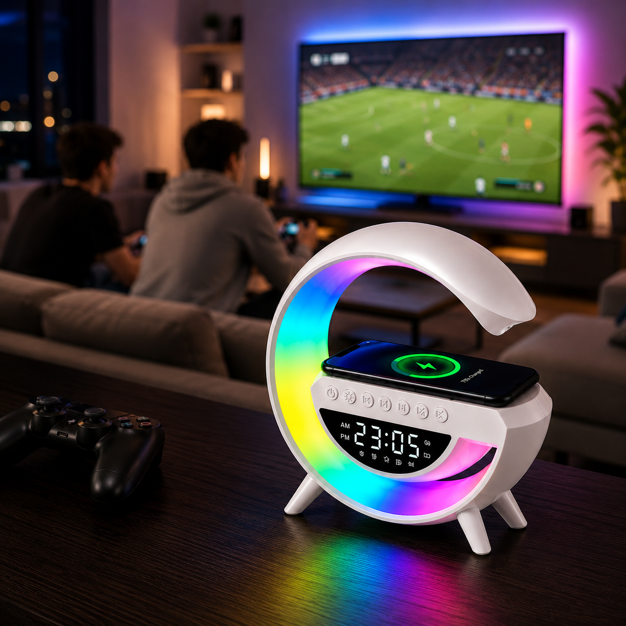Altavoz Bluetooth Con Reloj y Cargador